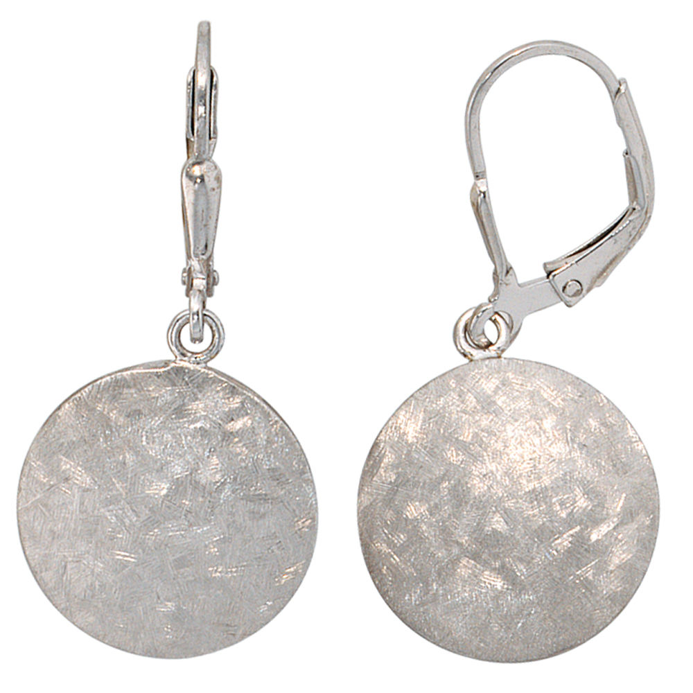 Boutons 925 Sterling Silber rhodiniert eismatt Ohrringe Ohrhnger