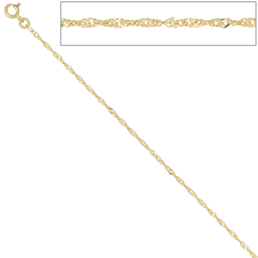 Singapurkette 333 Gelbgold 1,8 mm 42 cm Gold Kette Halskette Federring