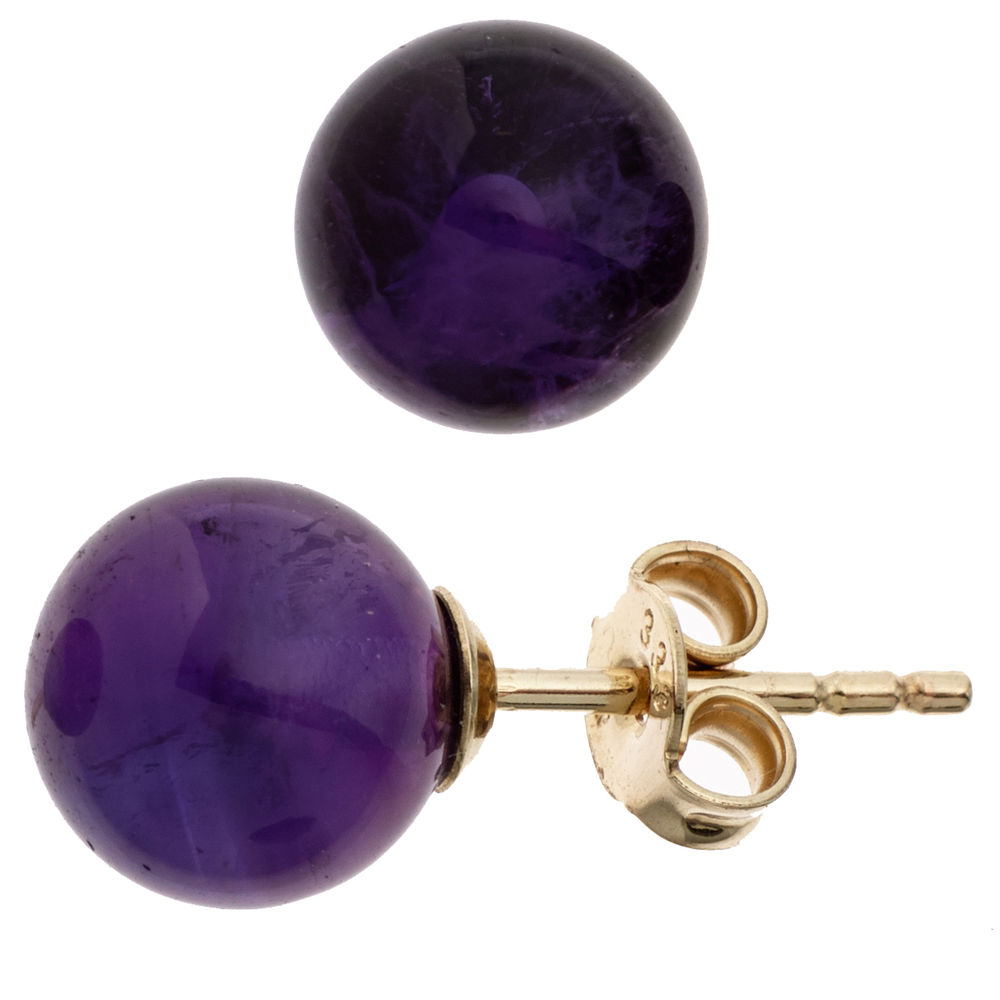 Ohrstecker 333 Gold Gelbgold 2 Amethyste Ohrringe