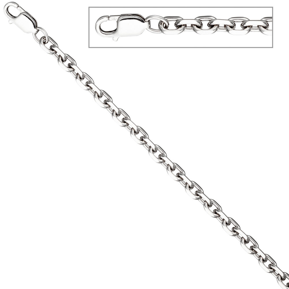 Ankerarmband 925 Sterling Silber rhodiniert 21 cm Armband Karabiner
