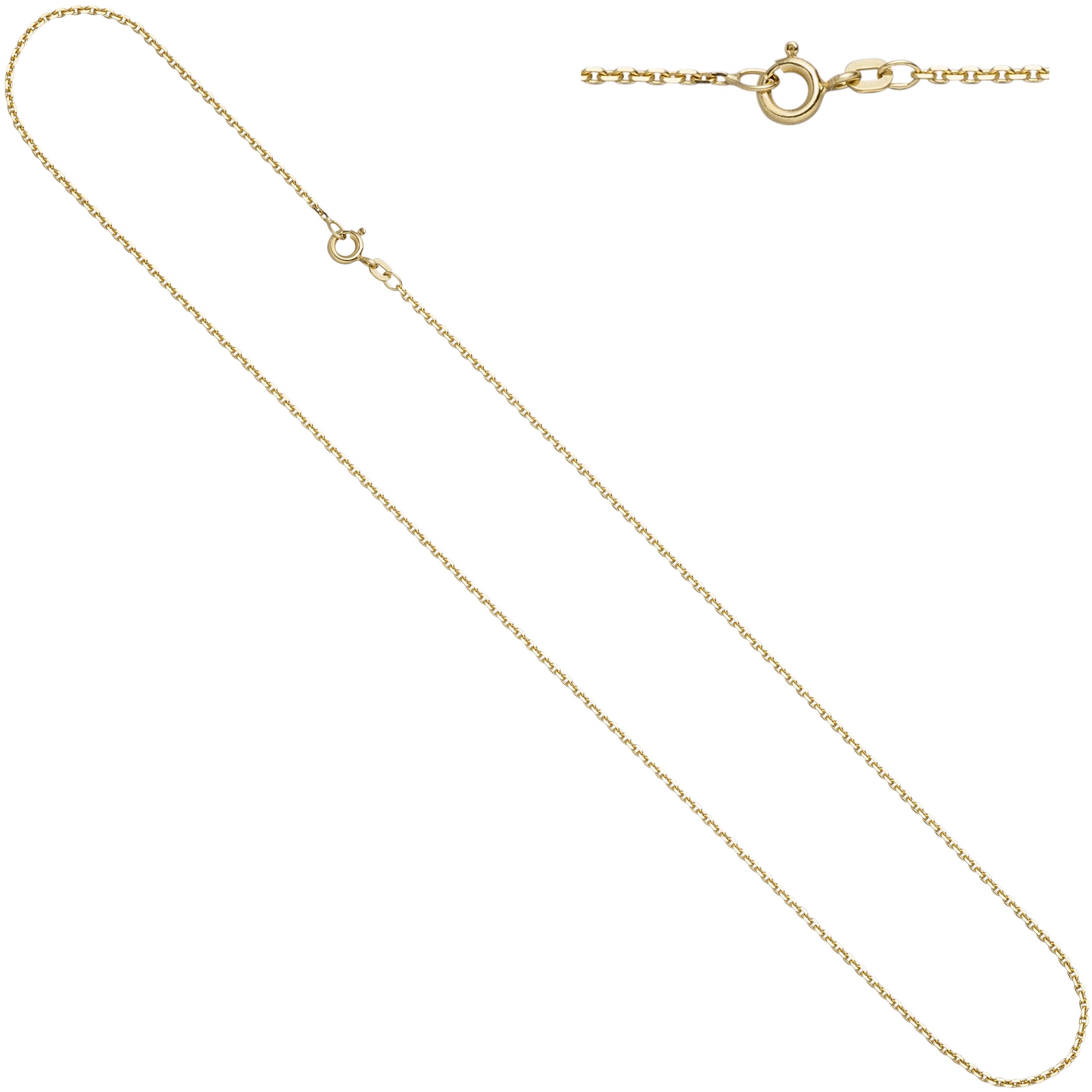 Ankerkette 333 Gelbgold 1,2 mm 36 cm Gold Kette Halskette Federring