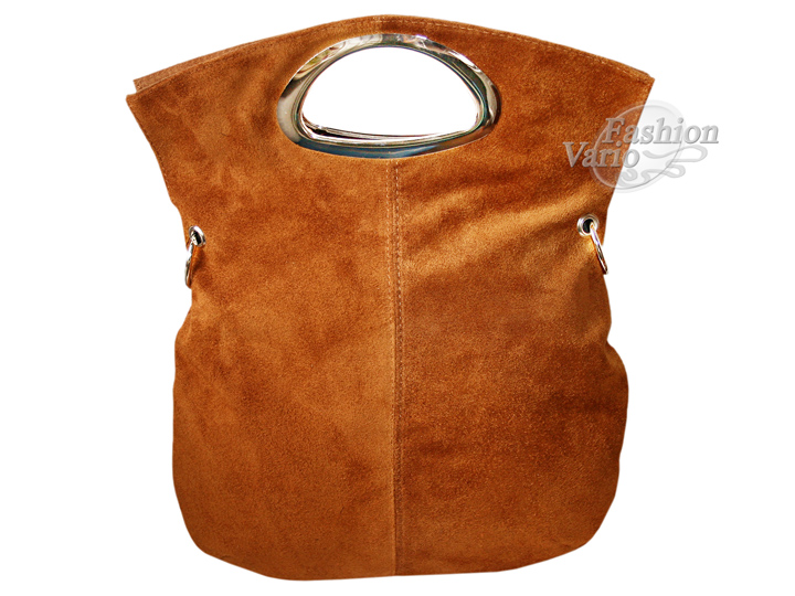 Luxus Wildleder Tasche Wildlederbeutel Schopper Cognac